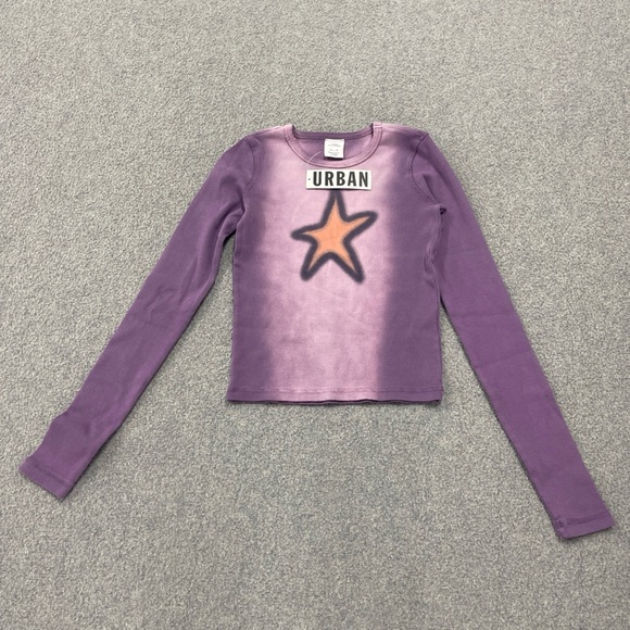 Urban Outfitters Tops - Urban Outfitters Purple Long Sleeve Tee with Orange Star